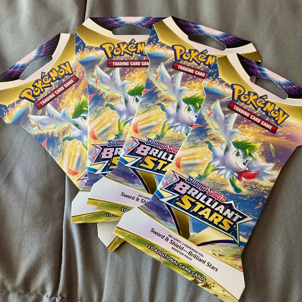 4x Factory Sealed Pokemon TCG Brilliant Stars Booster Packs